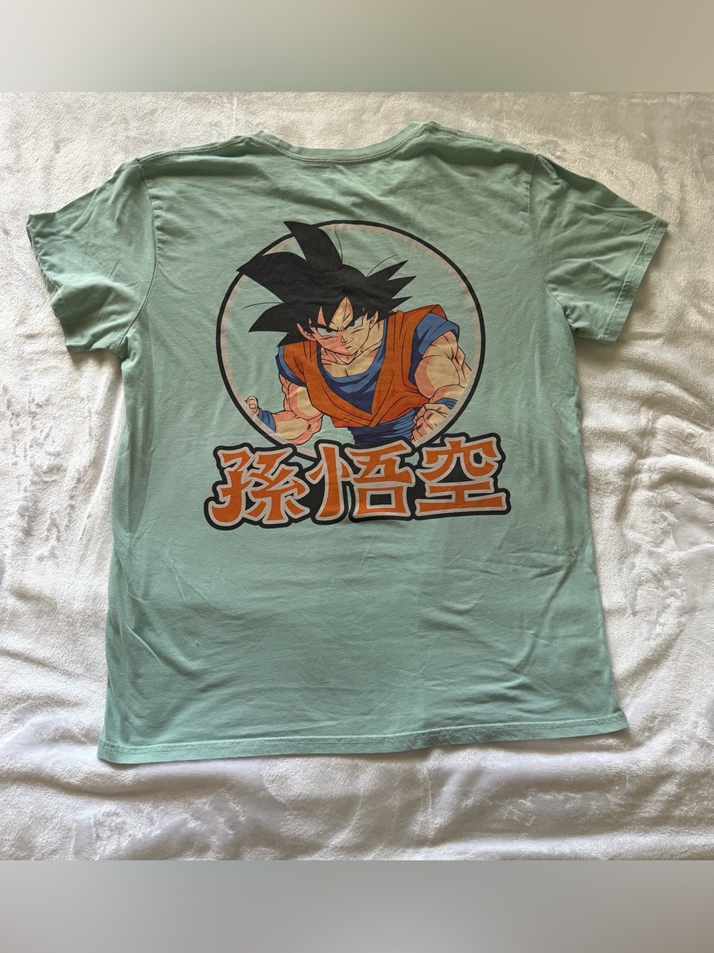 Men's Mint Green Dragon Ball Z Graphic Tee featuring Goku